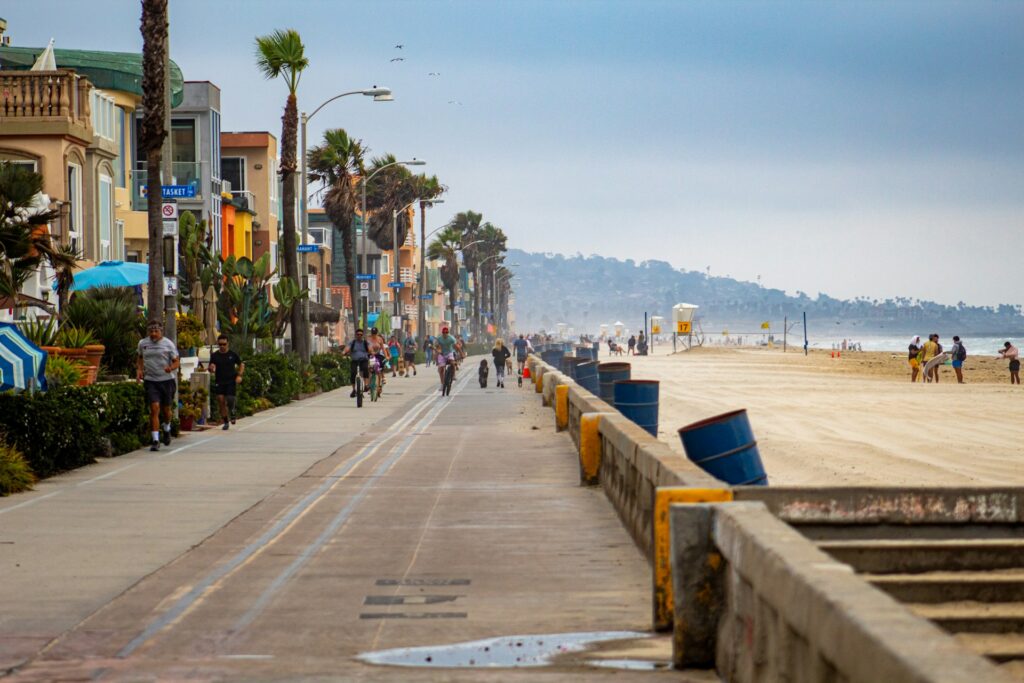 The Mission Beach boardwalk